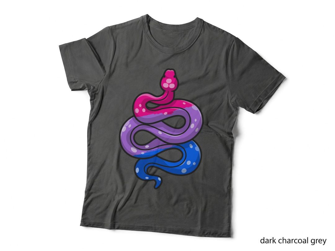 Bisexual Pride Snake Bi Pride Flag Colors LGBT Reptile Lover T-Shirt