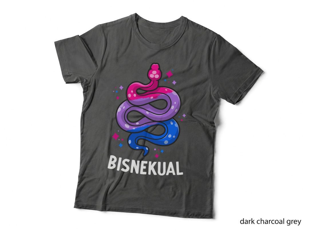 Bisnekual Funny Bisexual Pride Snake Bi Pride Flag Colors T-Shirt