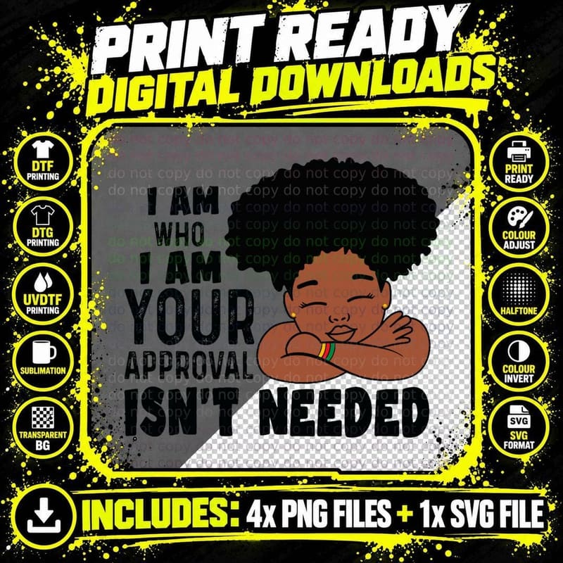 Black Girl Queen Lady Black Pride Afro Black History Png SVG Digital Bundle