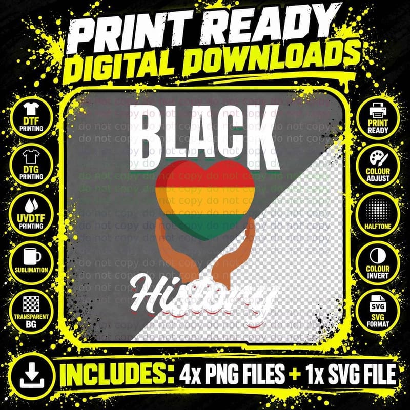 Black History Month - Black History Png SVG Digital Bundle