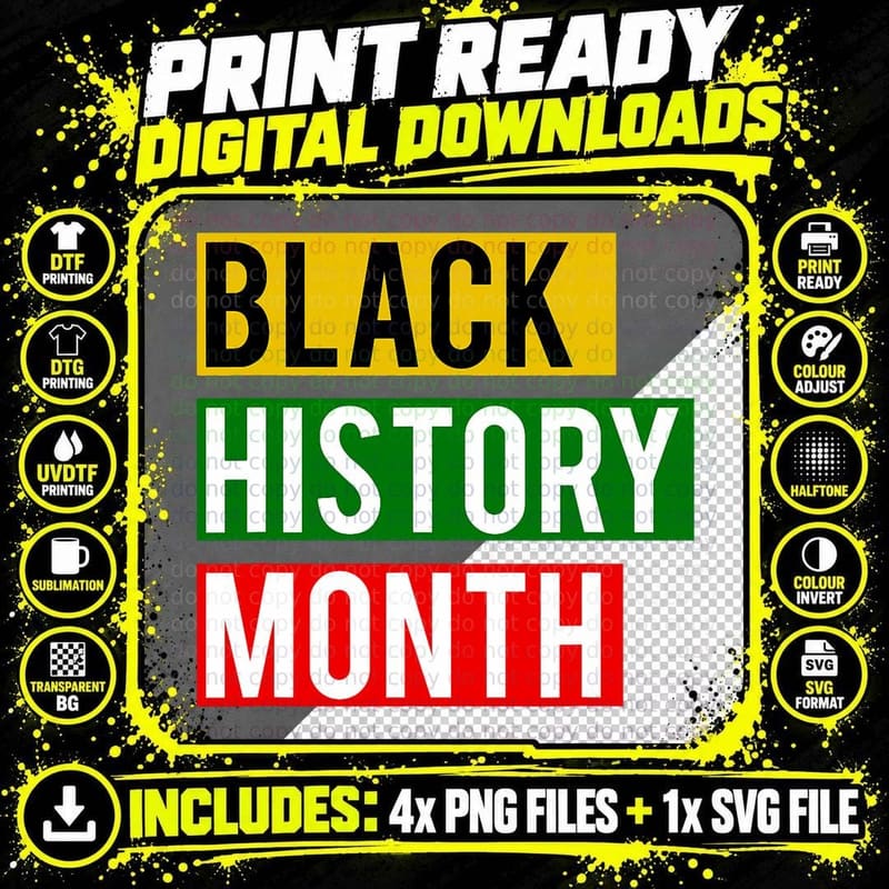 Black History Month, African American Pride Png SVG Digital Bundle