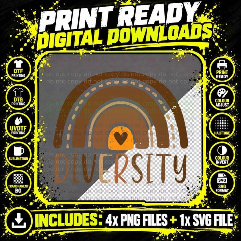 Black History Rainbow Diversity African Pride Women Png SVG Digital Bundle