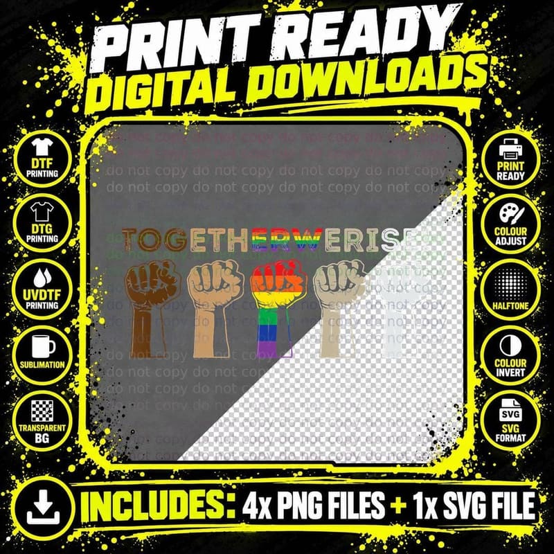 Black Lives Matter T-Shirt, Pride Fist, Social Justice Png SVG Digital Bundle