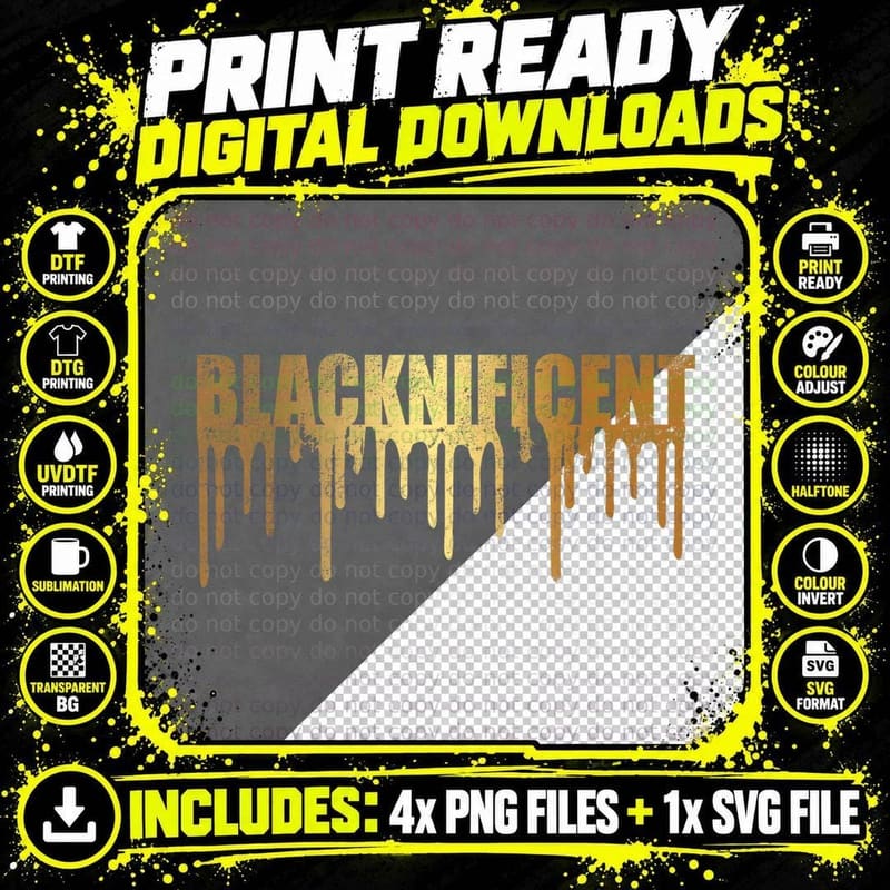 Blacknificent Melanin Magnificent Black History Png SVG Digital Bundle