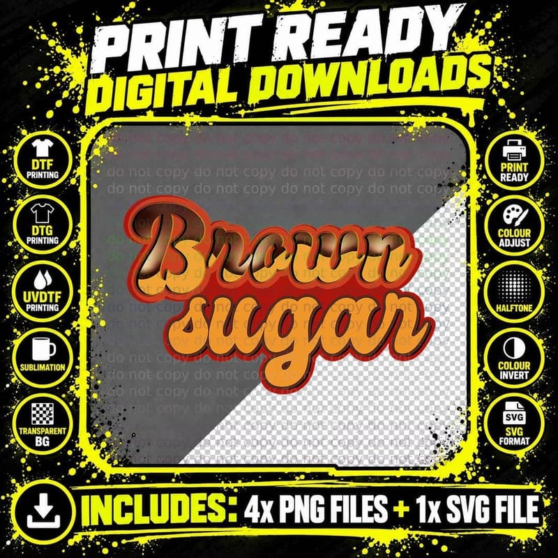 Brown Sugar Black Pride Dripping Melanin T-Shirt Png SVG Digital Bundle