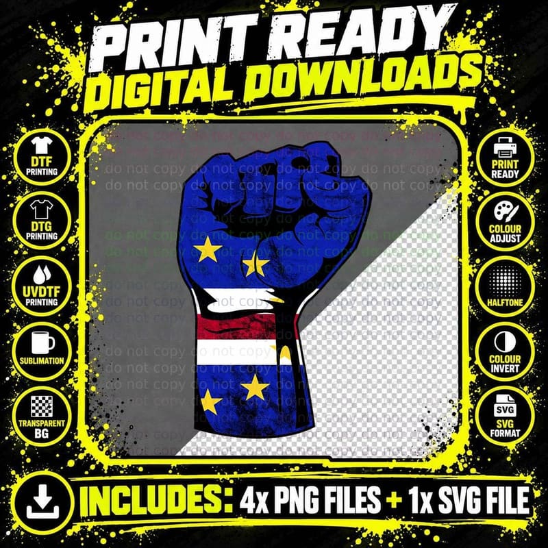 Cape Verde Cape Verdean Flag Power Handfist Cabo Pride Png SVG Digital Bundle