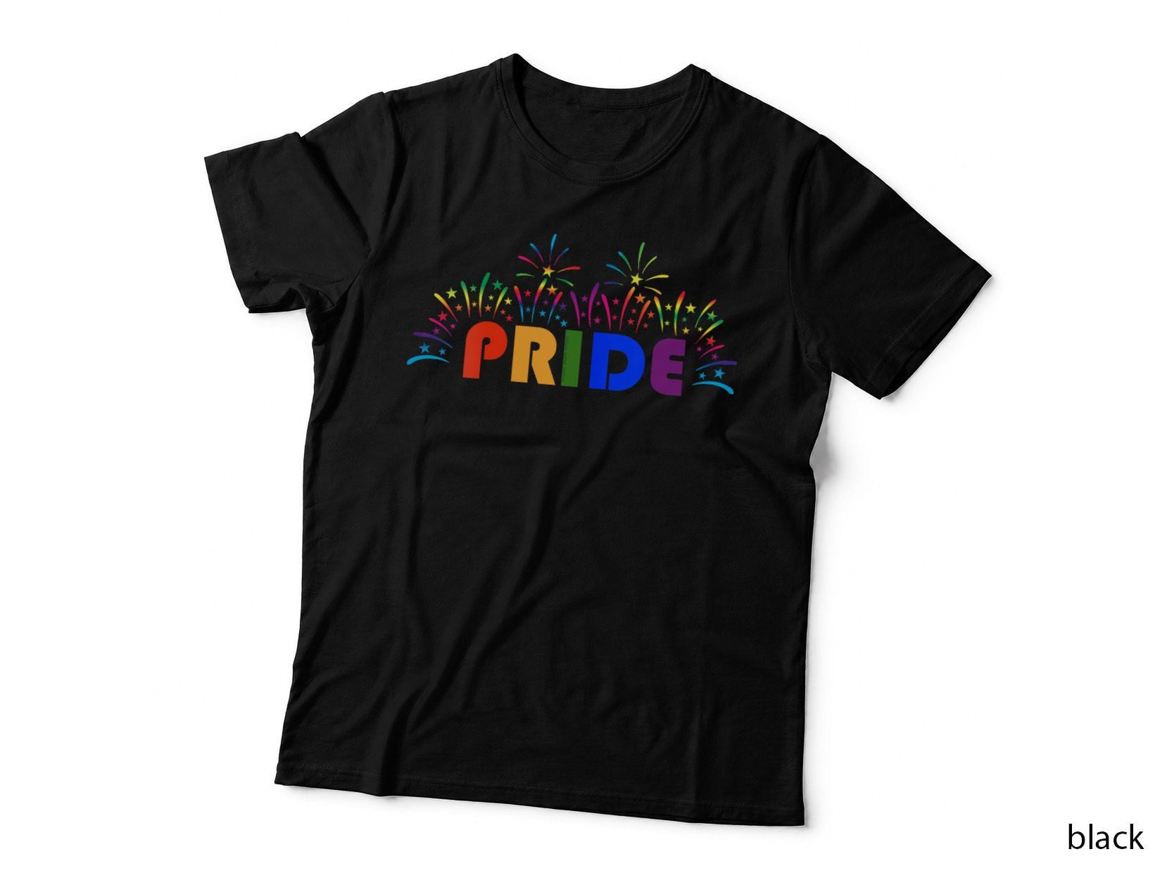 Celebrate PRIDE Rainbow Fireworks - LGBTQ, Gay Pride T-Shirt