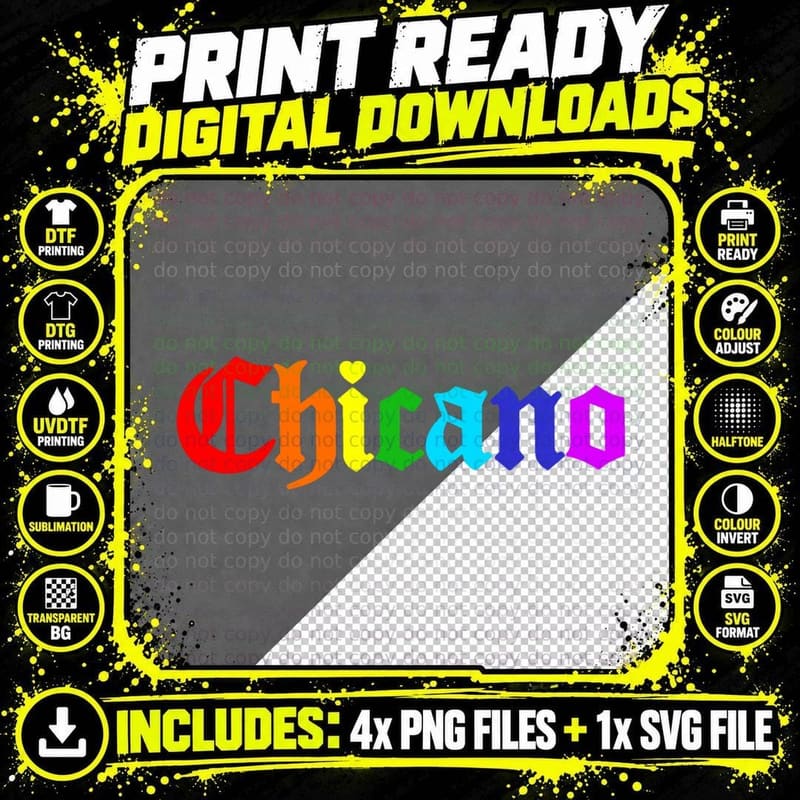 Chicano Mexican Gay Pride Flag LGBT Men Women Kids Png SVG Digital Bundle