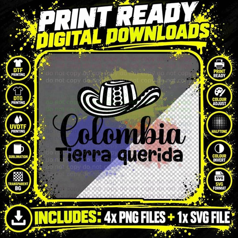 Colombia Pride & Slang of Real Colombians Png SVG Digital Bundle