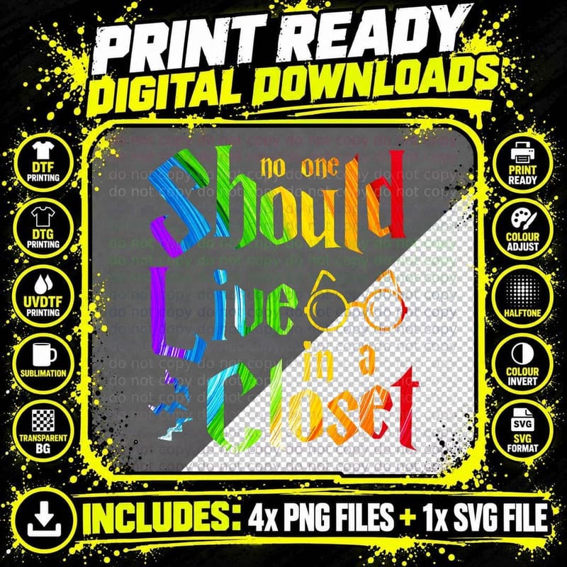 Cute Rainbow LGBT T-Shirt - Lesbian Gay Pride Gift Png SVG Digital Bundle