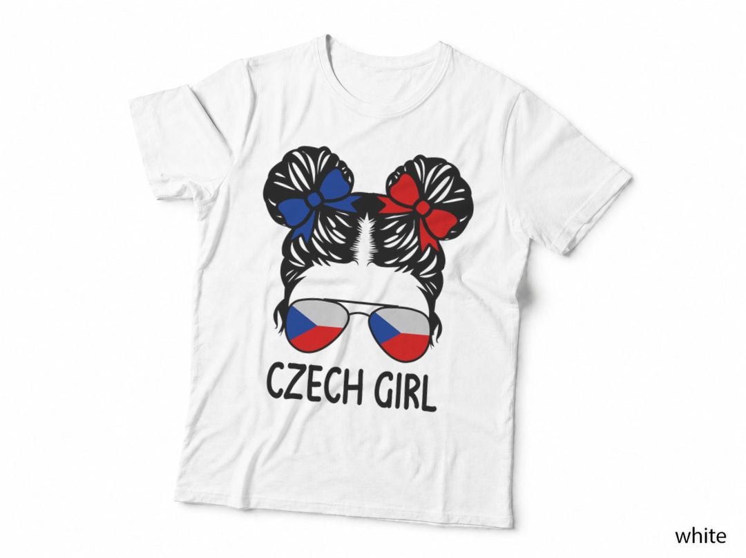 Czech Girl Messy Hair Czech Republic Pride Kids T-Shirt