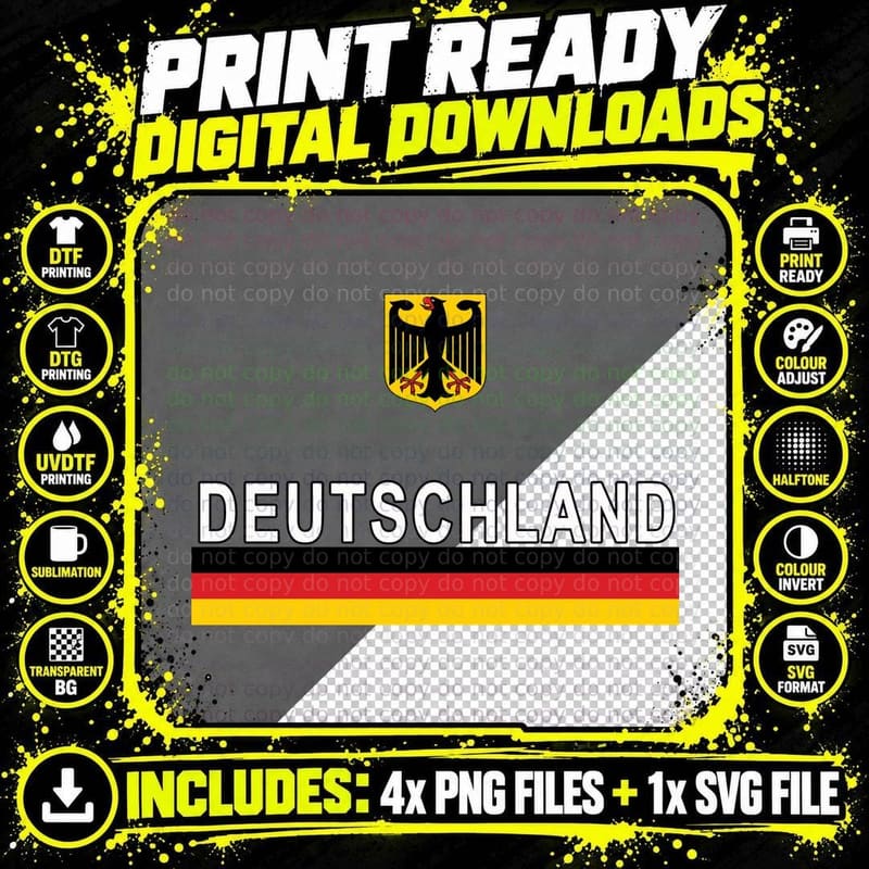 Deutschland Flag and Emblem Germany, German Pride Png SVG Digital Bundle