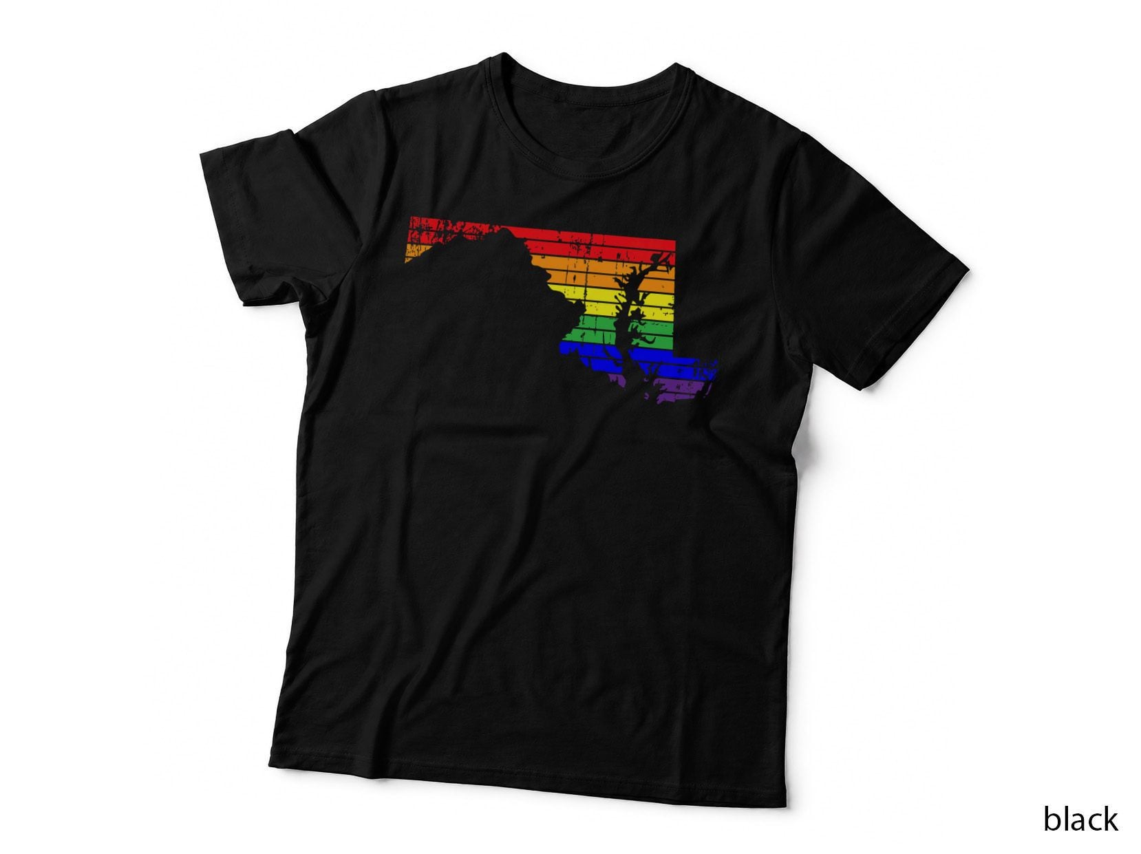 Distressed State of Maryland LGBT Rainbow Gay Pride, LGBTQ+, Pride T-Shirt