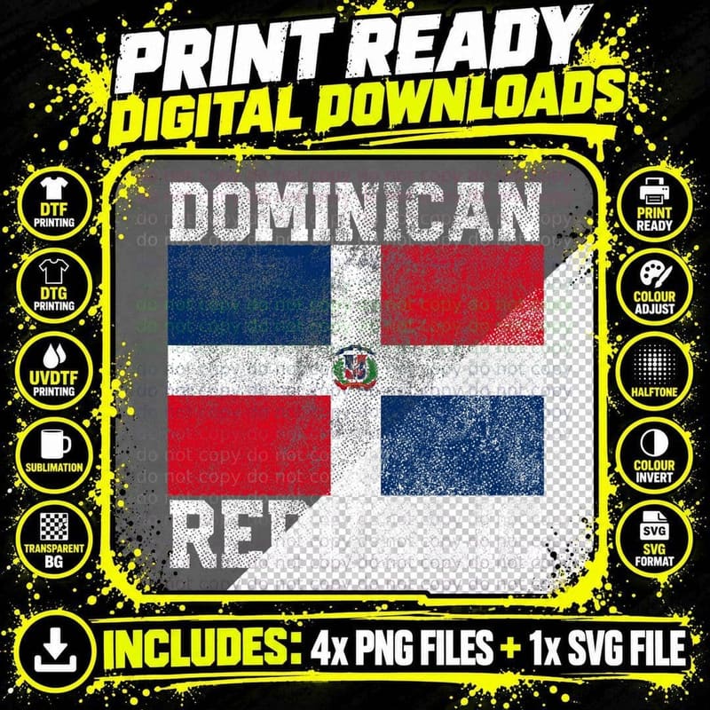 Dominican Republic Flag National Pride Roots Country Png SVG Digital Bundle