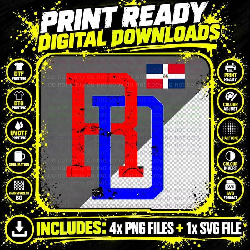Dominican Republic RD Flag Pride-Dominican Tees Cute Png SVG Digital Bundle