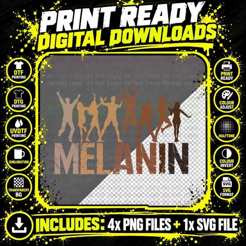 Drippin Melanin Tee for Man Women Pride Black Culture Png SVG Digital Bundle