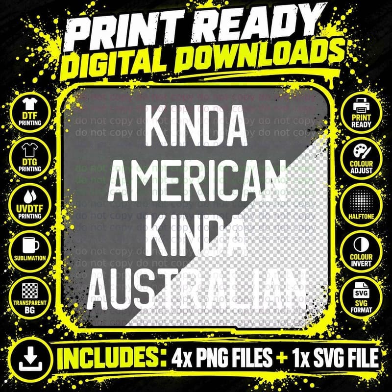 Dual Citizenship Australia American Citizen Pride T-Shirt Png SVG Digital Bundle