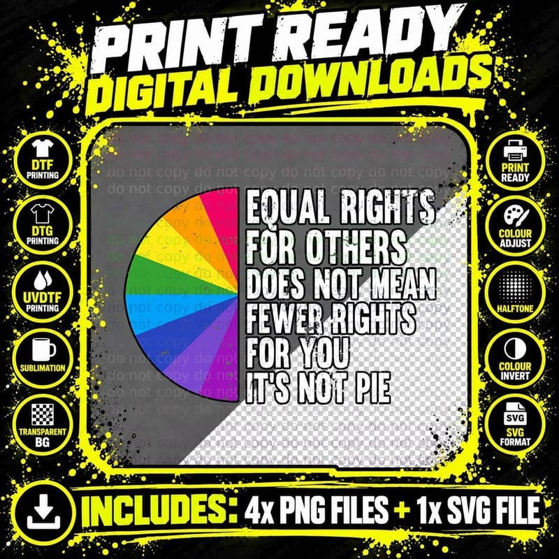 Equal Rights for Others LGBT Bi Pride Month T-Shirt Png SVG Digital Bundle