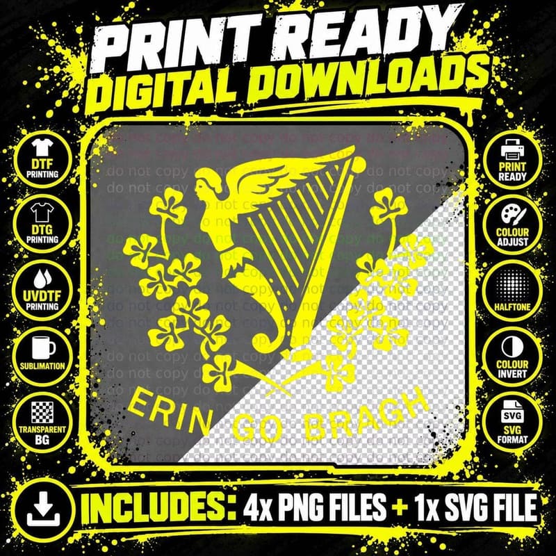 Erin Go Bragh Irish History Pride, Celtic Heritage Png SVG Digital Bundle