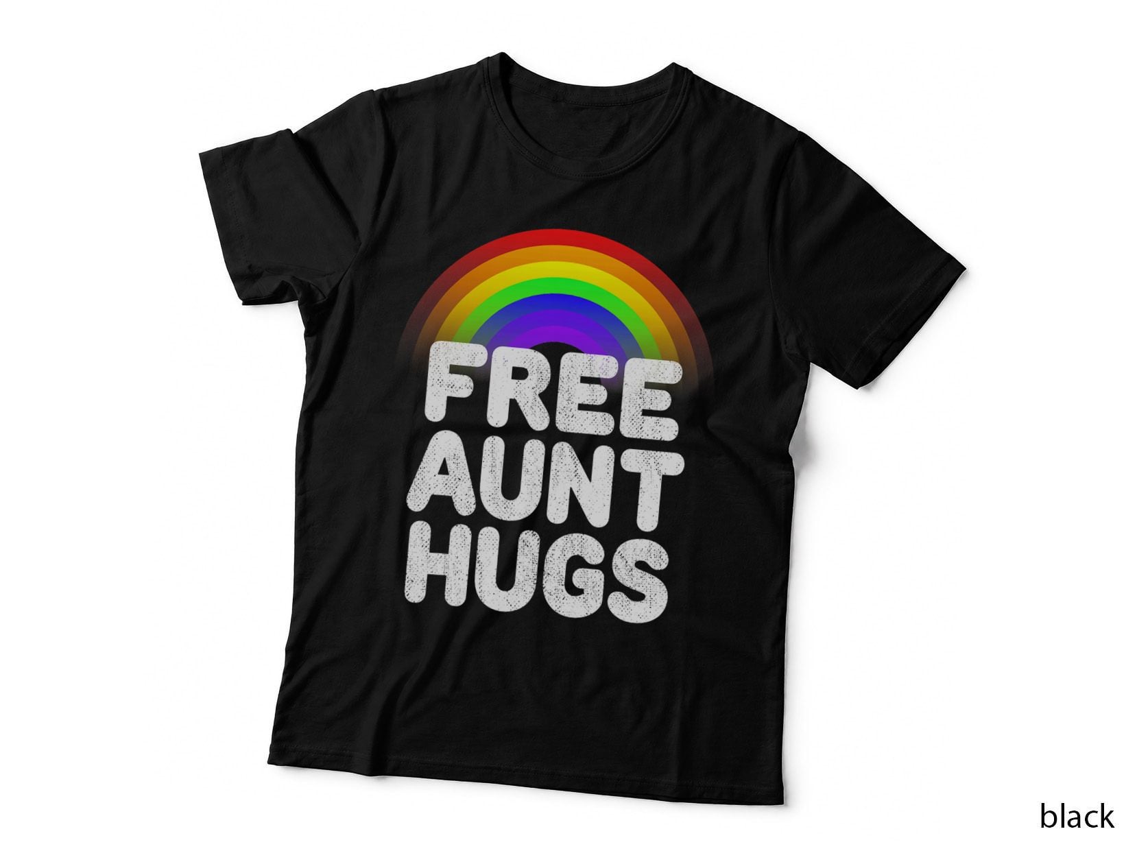 Free Aunt Hugs Pride Parade Lbgt Hugging Rainbow, LGBTQ+, Gay Pride T-Shirt