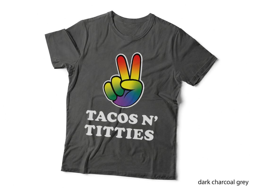 Funny Lgbt Tacos and Titties Gay Pride Lesbian LGBTQ Tacos T-Shirt