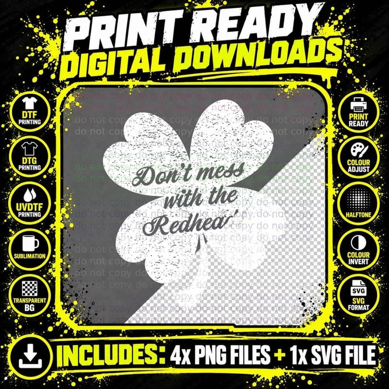 Funny Redhead St Patricks Day Team Ginger Irish Png SVG Digital Bundle