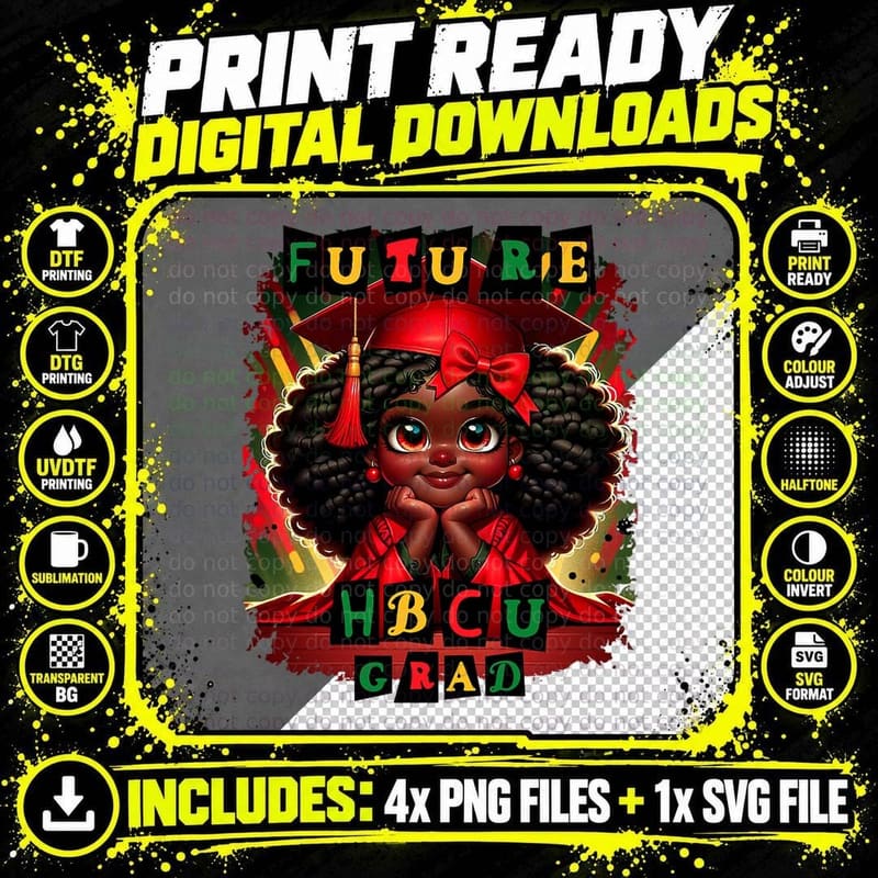 Future Hbcu Grad History Black Girl Graduation Hbcu Png SVG Digital Bundle