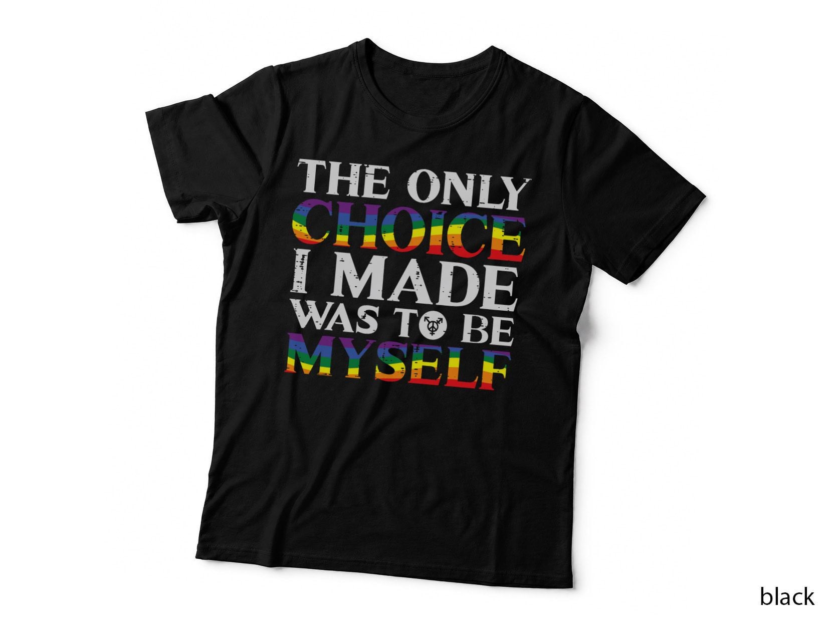 Gay Pride Choice Be Myself Rainbow Flag LGBTQ Men Women Kids T-Shirt