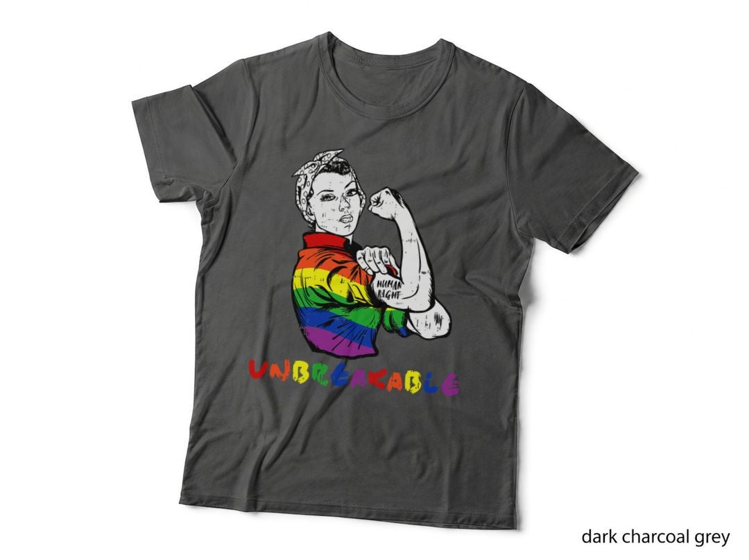 Gay Pride Flag Human Rights Unbreakable LGBTQ Cool LGBT Gift T-Shirt