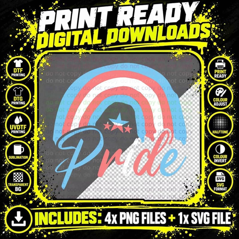 Gay Pride Trans LGBT Pride Month, LGBTQ+ Ally Gift Png SVG Digital Bundle