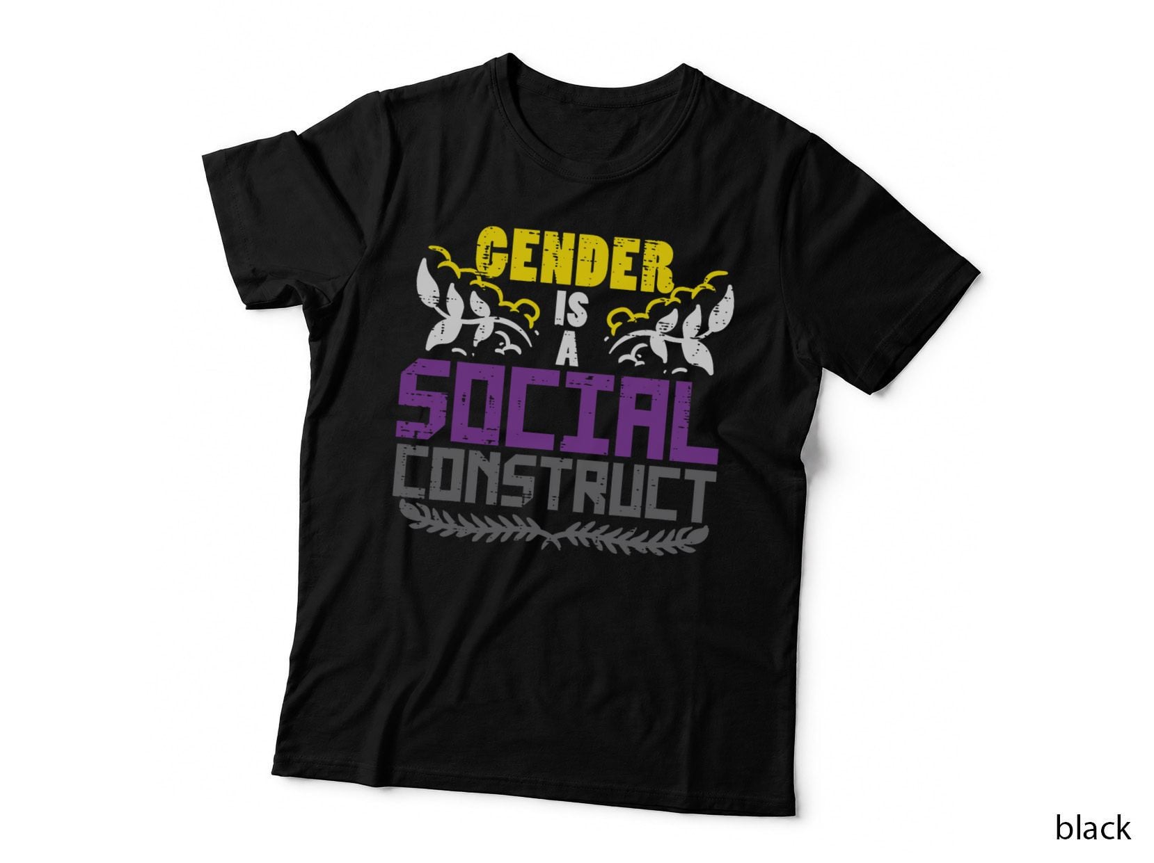 Gender Social Construct Nonbinary Enby Nb Pride Flag LGBTQ T-Shirt