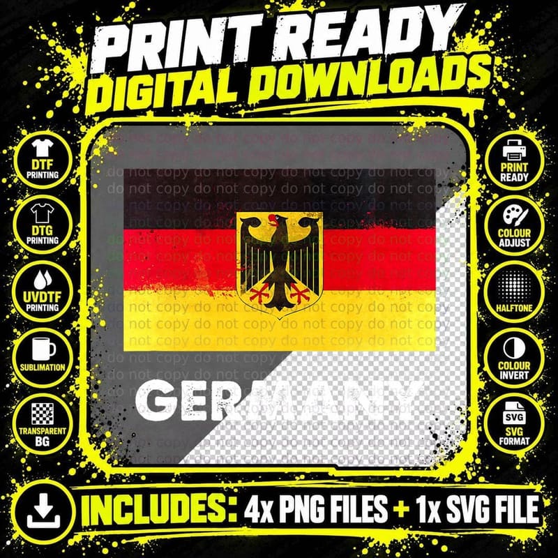 Germany Flag Shirt German, Deutschland Pride Png SVG Digital Bundle