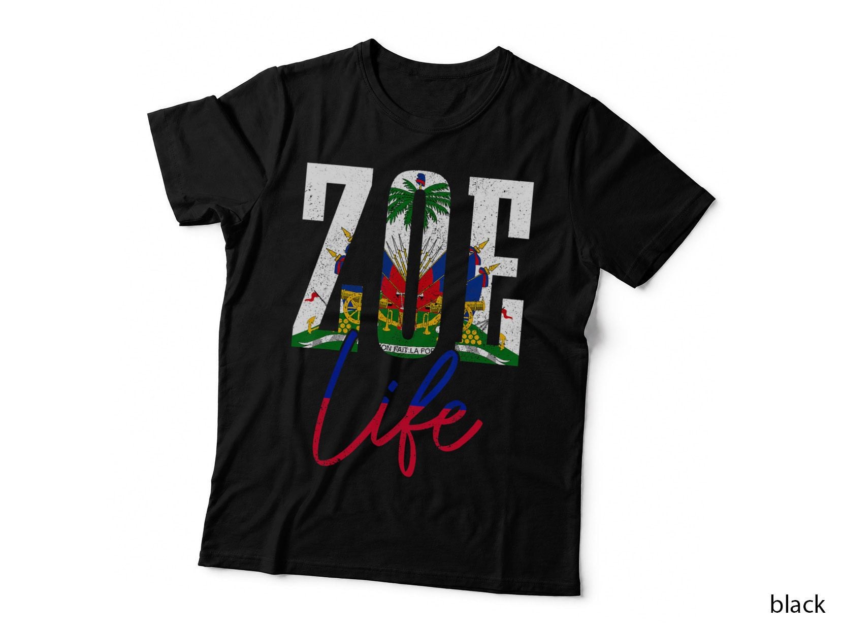 Haiti Flag Zoe Haitian Life Pride Vintage Haiti T-Shirt