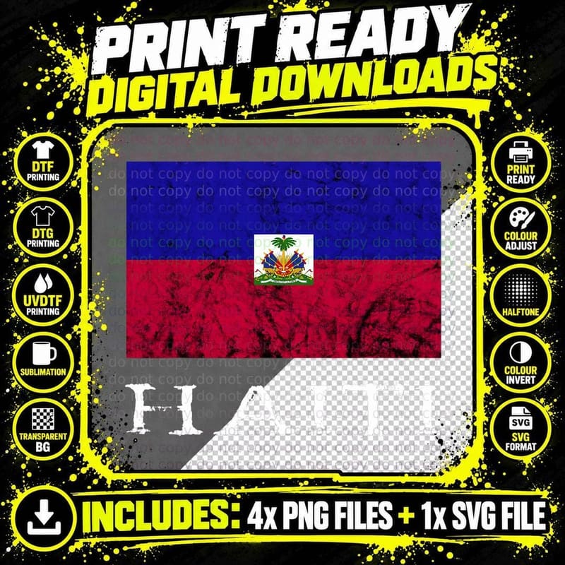 Haitian Flag Roots Haitian Pride Haiti Culture T-Shirt Png SVG Digital Bundle
