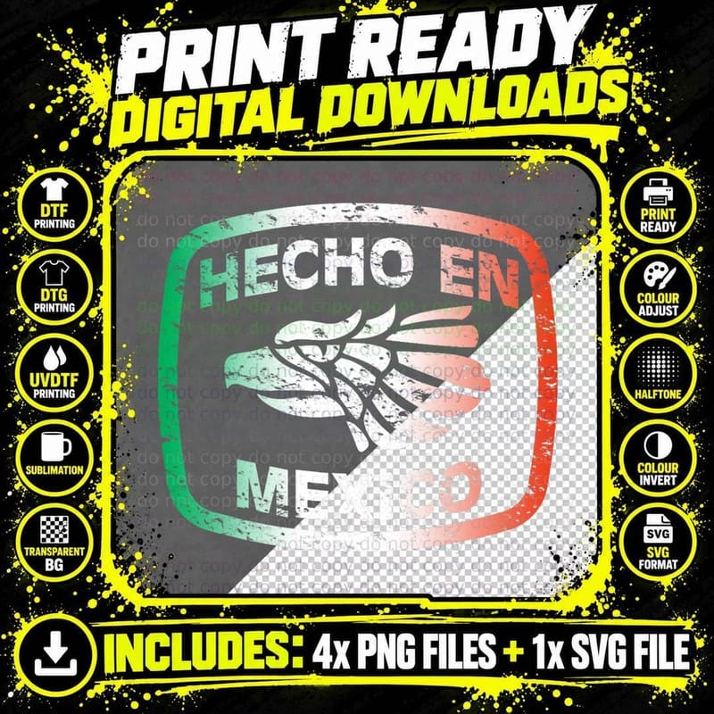 Hecho En Mexico Made in Mexico Mexican American Pride Png SVG Digital Bundle