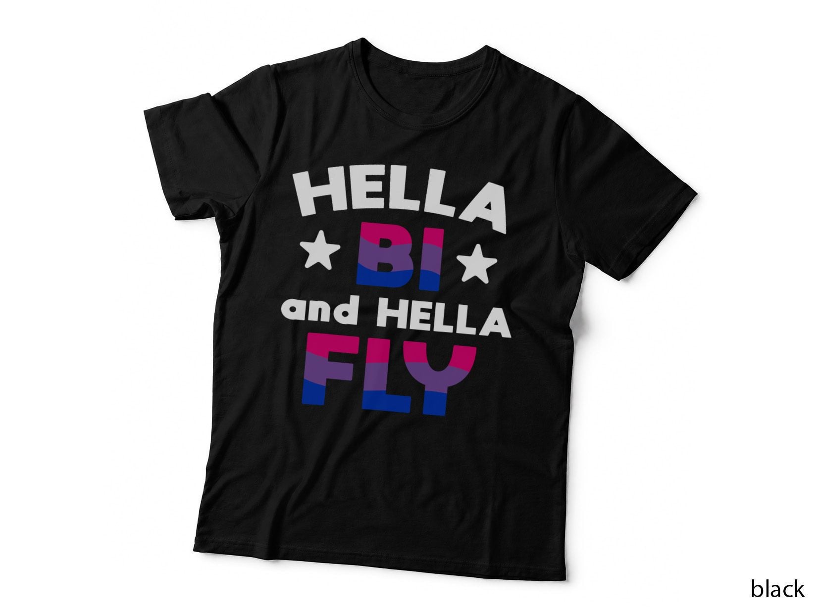 Hella Bi Saying Bisexual Flag LGBTQ Inspirational LGBT Gift T-Shirt