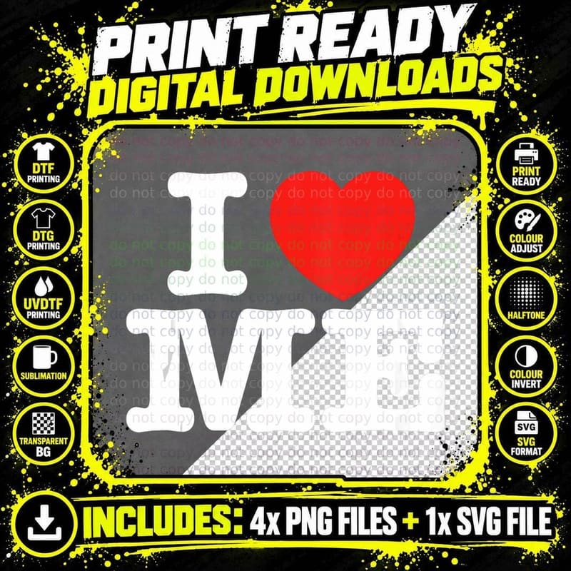 I Heart Maine (Me) Love, Maine Souvenir, State Pride Png SVG Digital Bundle