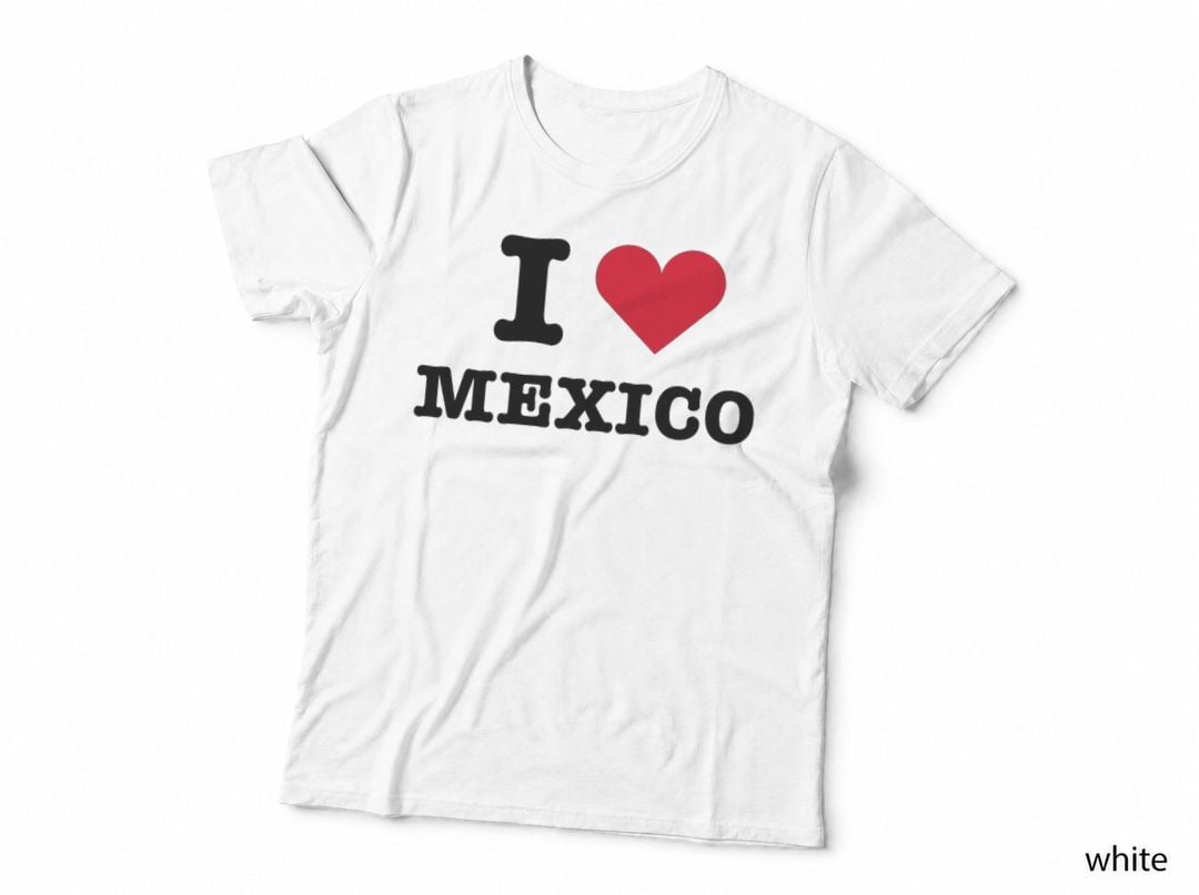 I Heart Mexico White Shirt - I Love Mexico White, Mexican Pride T-Shirt