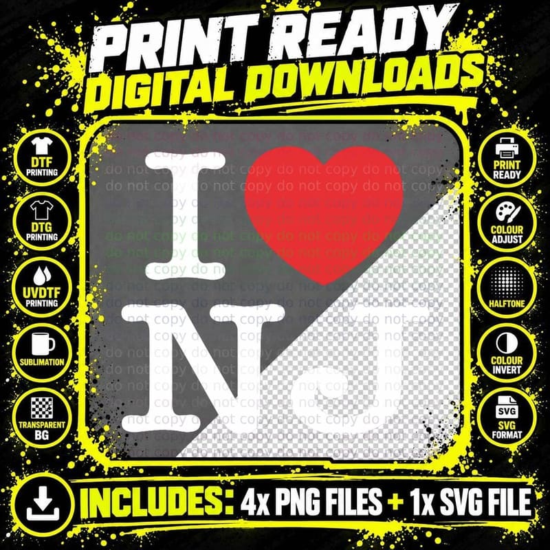 I Heart Nj Love New Jersey, New Pride, State Pride Png SVG Digital Bundle