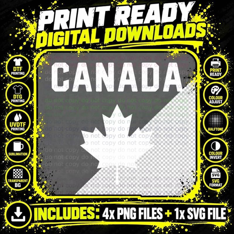 I Love Canada Minimalist Canadian Flag, Canada Pride Png SVG Digital Bundle