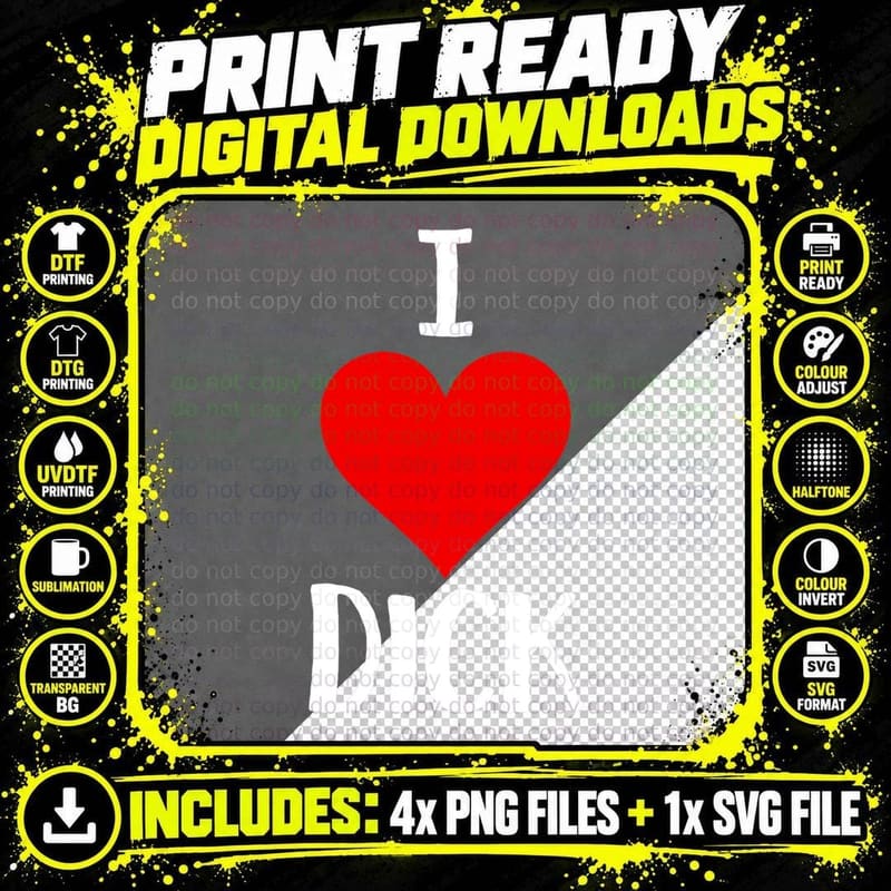 I Love Dick T Shirt Funny Gay Pride Gift Png SVG Digital Bundle