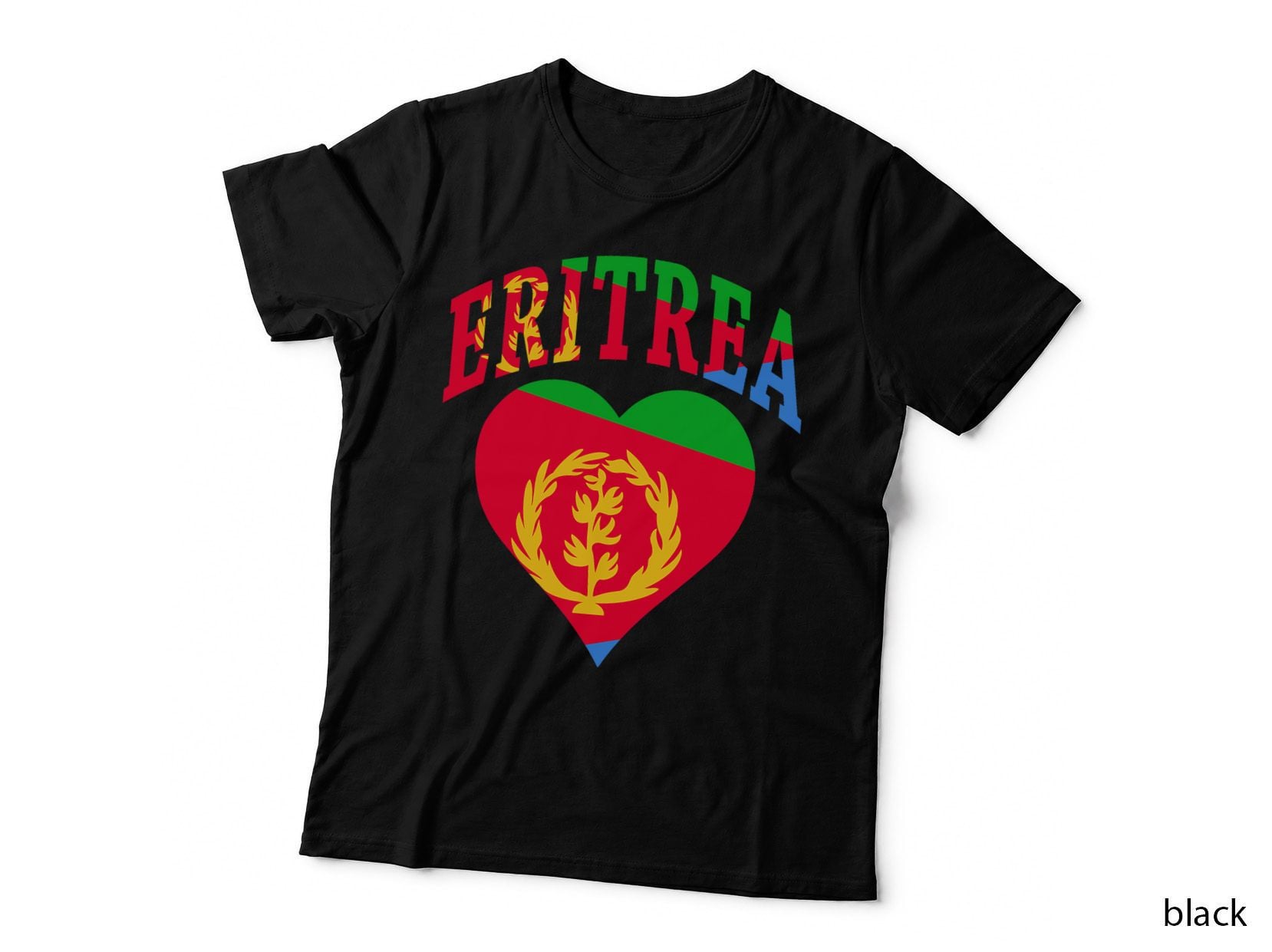 I Love Eritrea with Eritrea Flag in a Heart Eritrean Pride T-Shirt