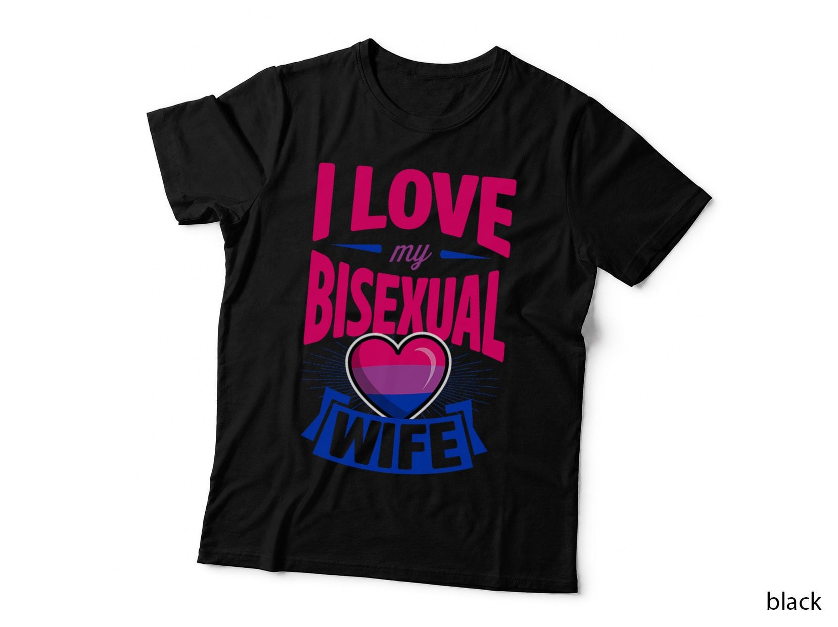 I Love My Bisexual Wife Cute Bi Pride Anniversary Couple T-Shirt