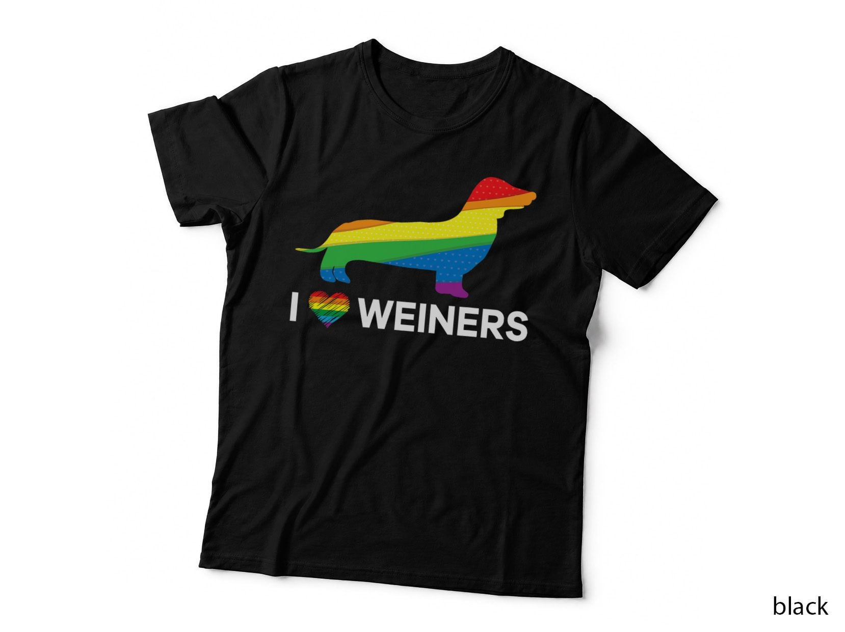 I Love Weiners Dachshund LGBT Gay Lesbian Pride T-Shirt - A