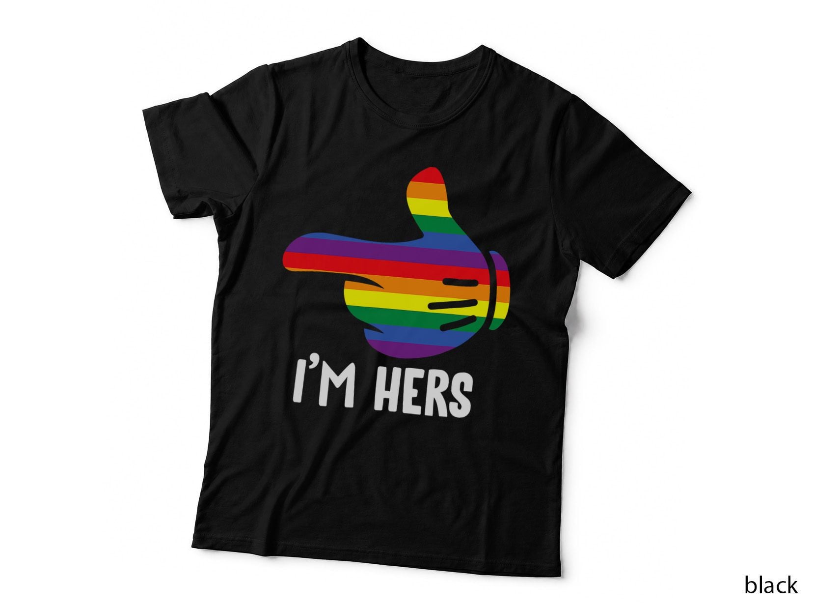 I'm Hers Rainbow Lesbian Couple Lgbt Pride Matching T-Shirt