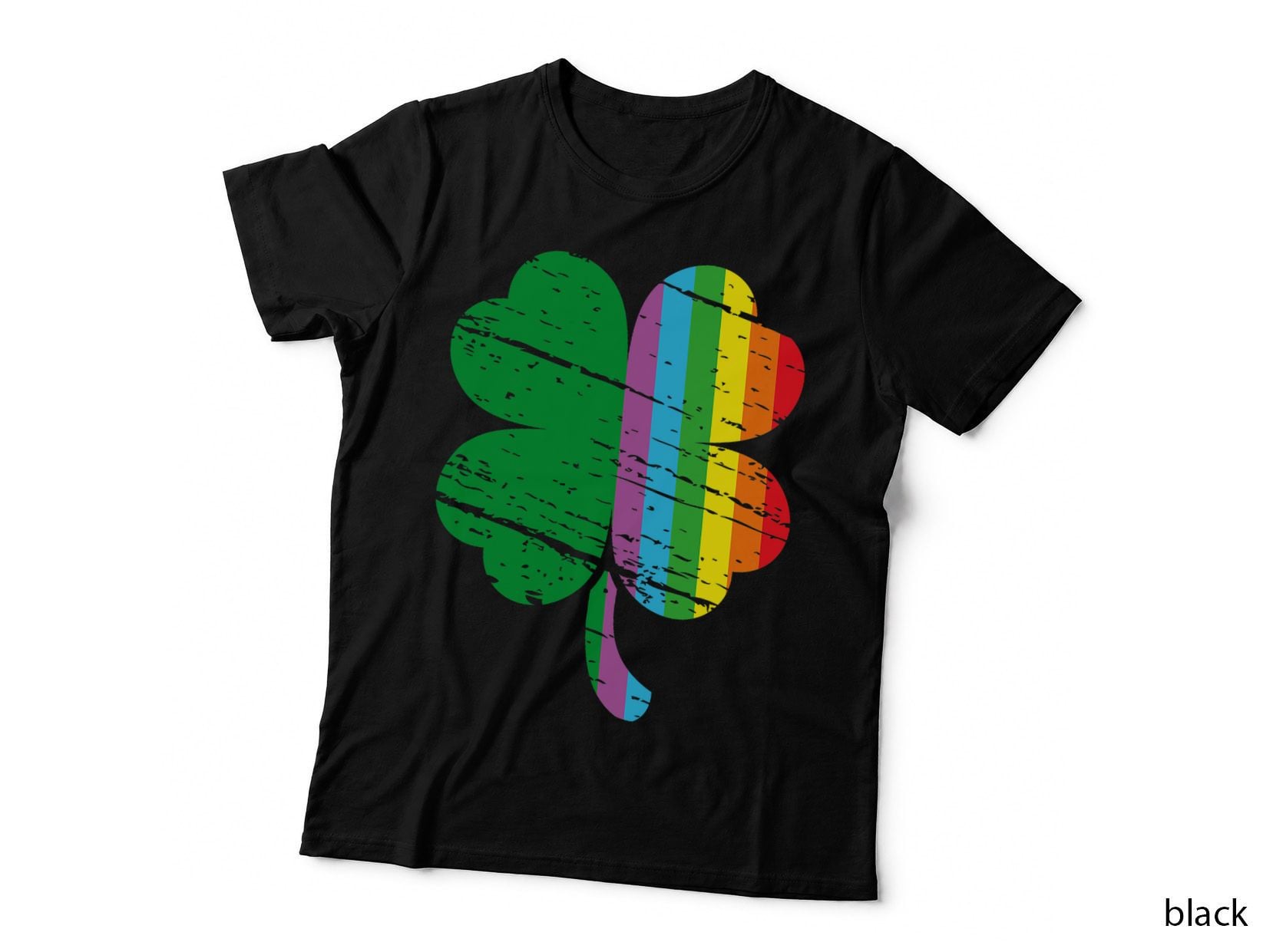 Irish Shamrock Gay LGBT St Patricks Day Pride Rainbow, LGBTQ+ T-Shirt