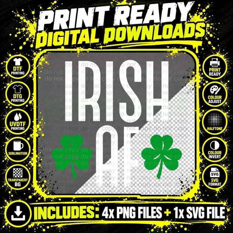 Irish as Fuck T Shirt Irish Af Funny St Patricks Day Png SVG Digital Bundle