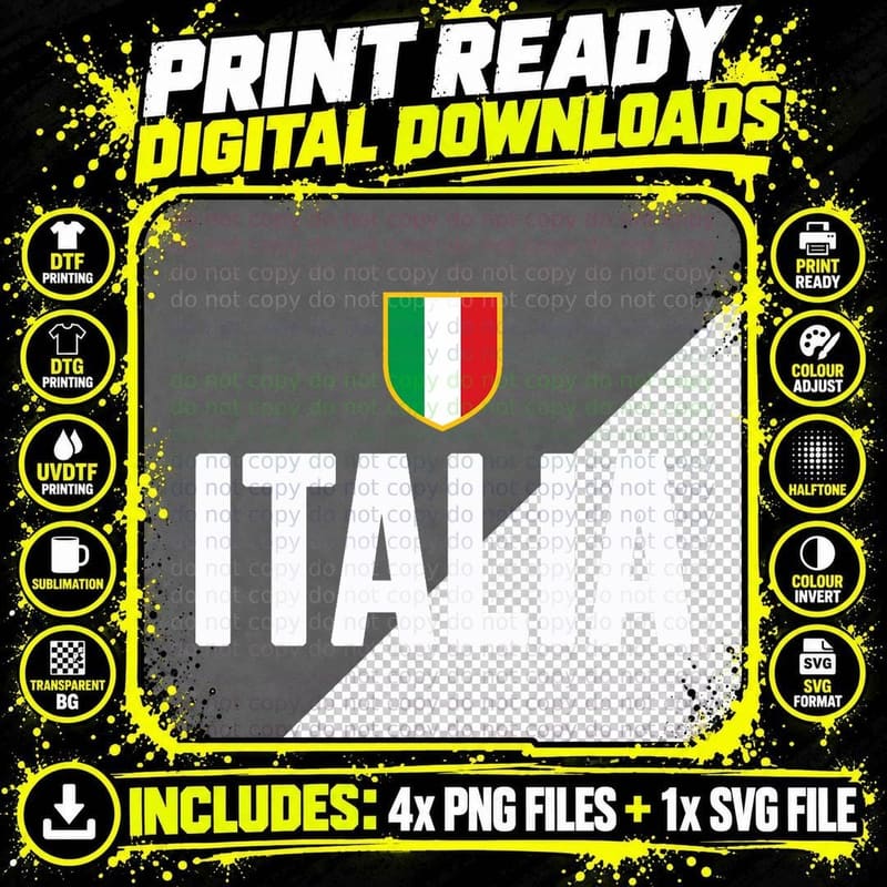 Italia Pride Italian Roots Themed Gift Italy Flag Theme Png SVG Digital Bundle