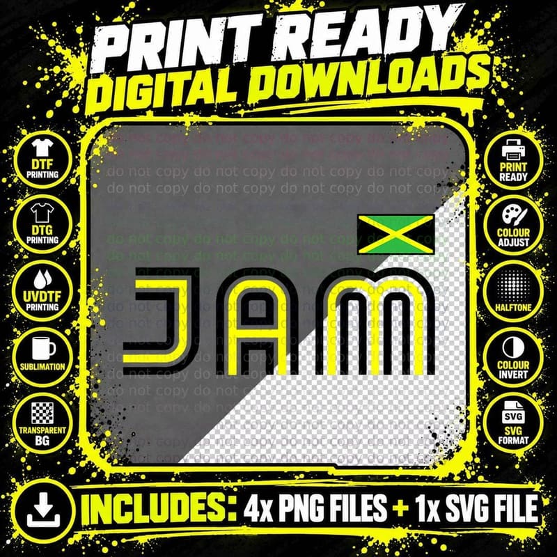 Jamaica Flag Retro International Country Jamaican Pride Png SVG Digital Bundle