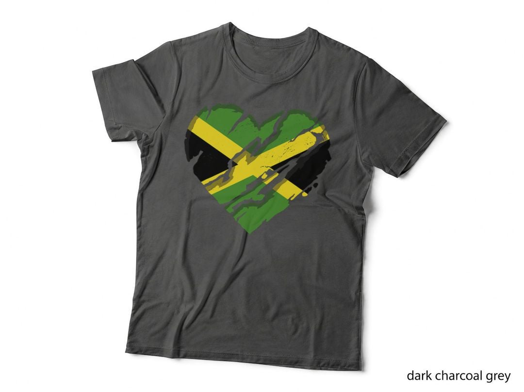 Jamaica Heart Jamaican Flag Jamaican Pride T-Shirt